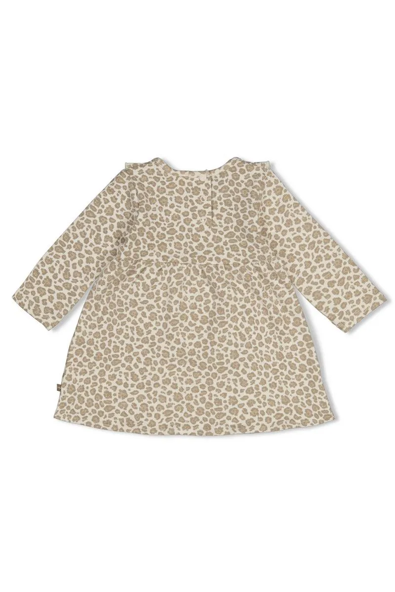 Feetje jurk Dress To Impress AOP offwhite melange met all-over dessin